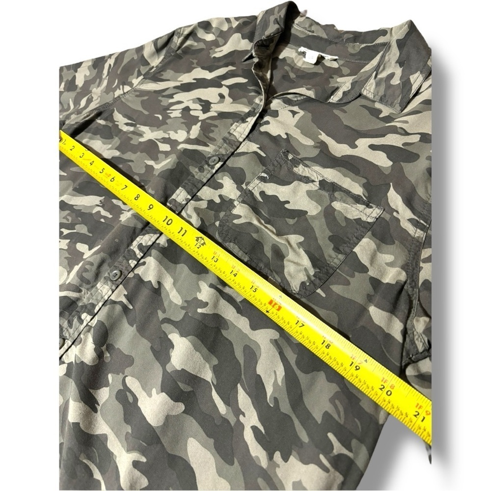 Beach Lunch Lounge Stylish Green Camouflage Long Sleeve Button Down Shirt - Picture 10 of 16
